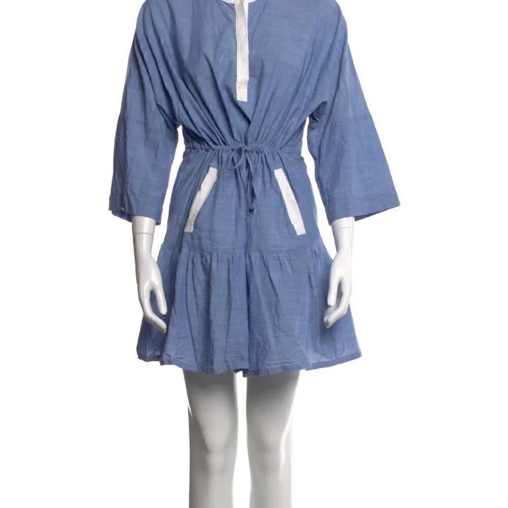 Joie Mini Dress Colorblock Pattern Blue Size Large - Picture 4 of 8